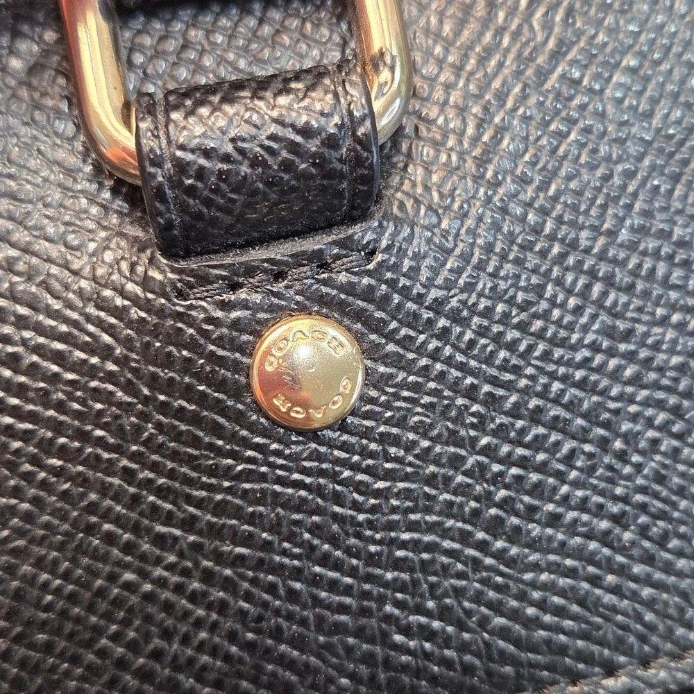Coach Sierra Satchel Black Crossgrain Leather Dome Bag F27591 Womens